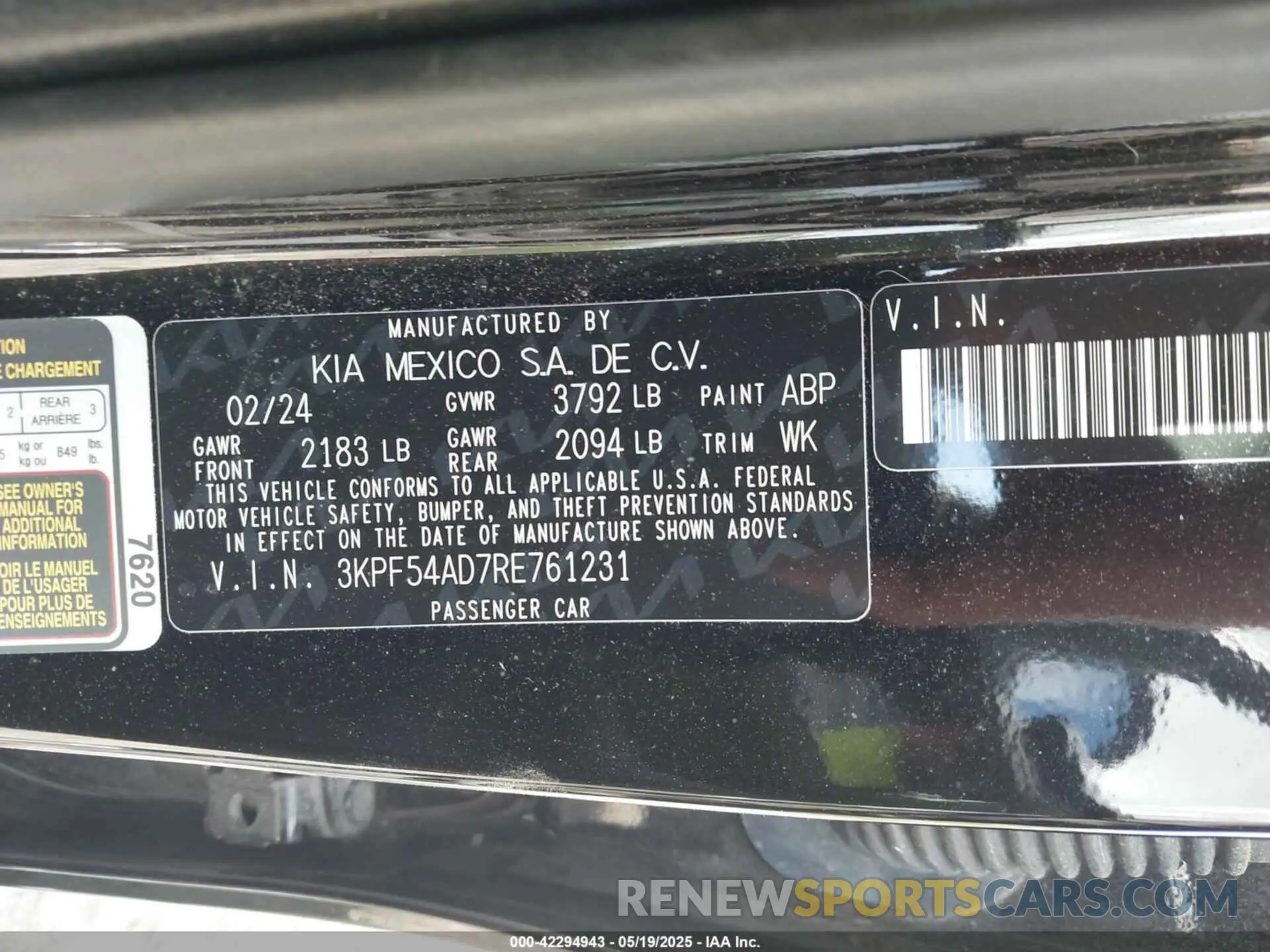 9 fotografías del automóvil dañado 3KPF54AD7RE761231 KIA FORTE 2024