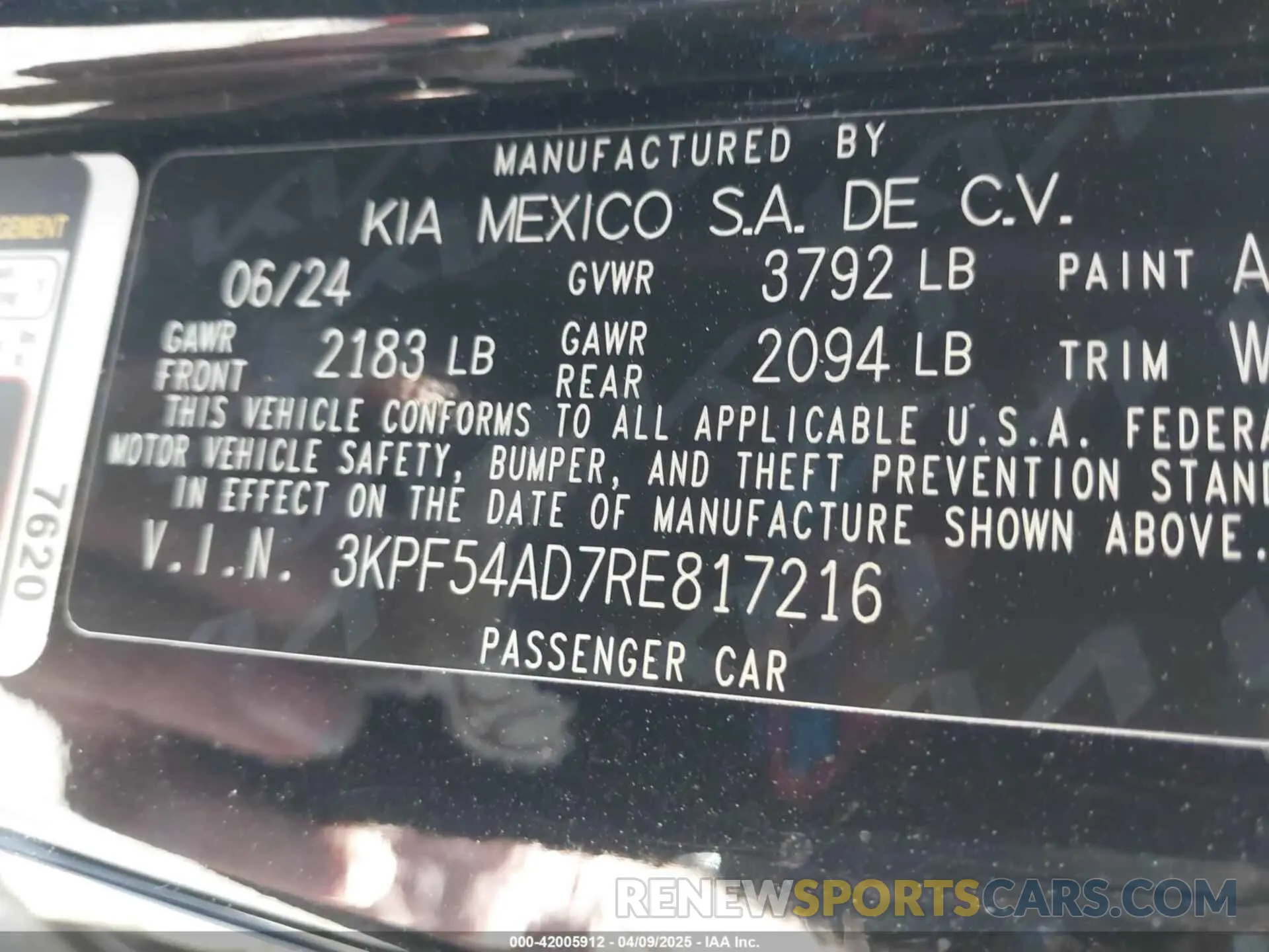 9 fotografías del automóvil dañado 3KPF54AD7RE817216 KIA FORTE 2024