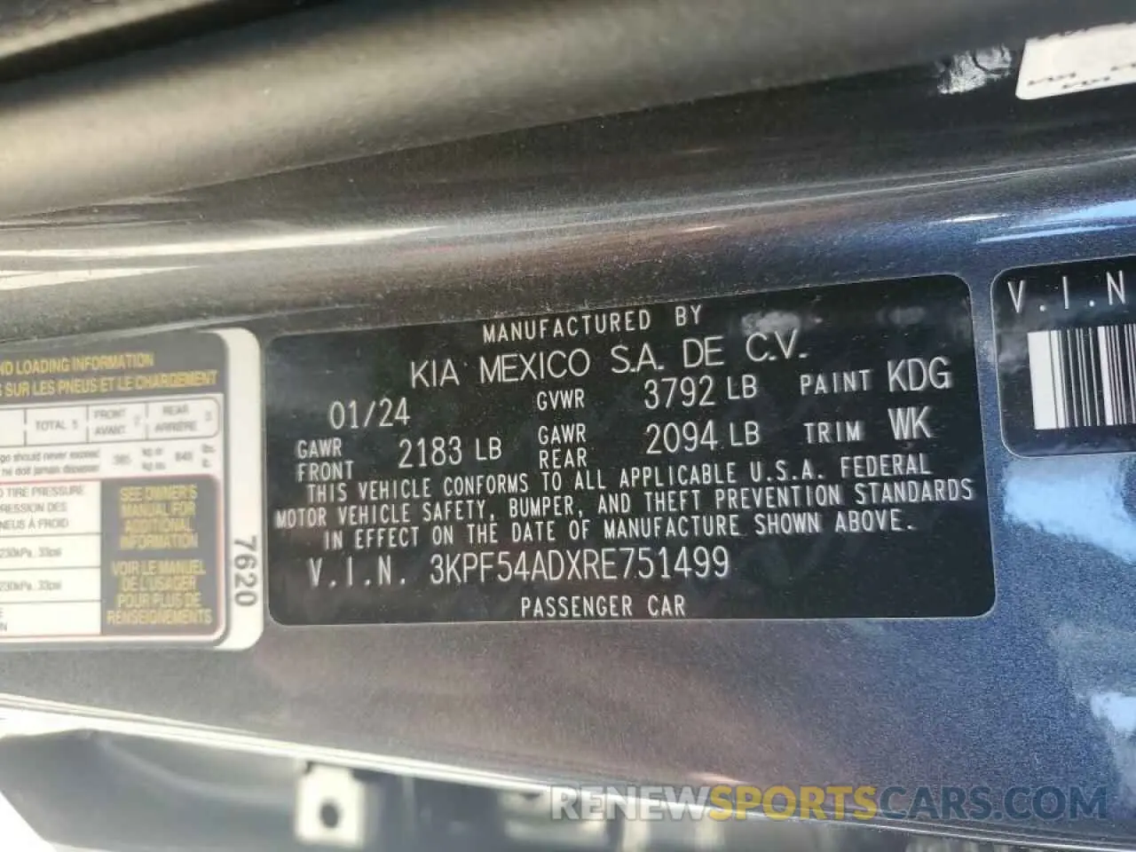 12 fotografías del automóvil dañado 3KPF54ADXRE751499 KIA FORTE 2024