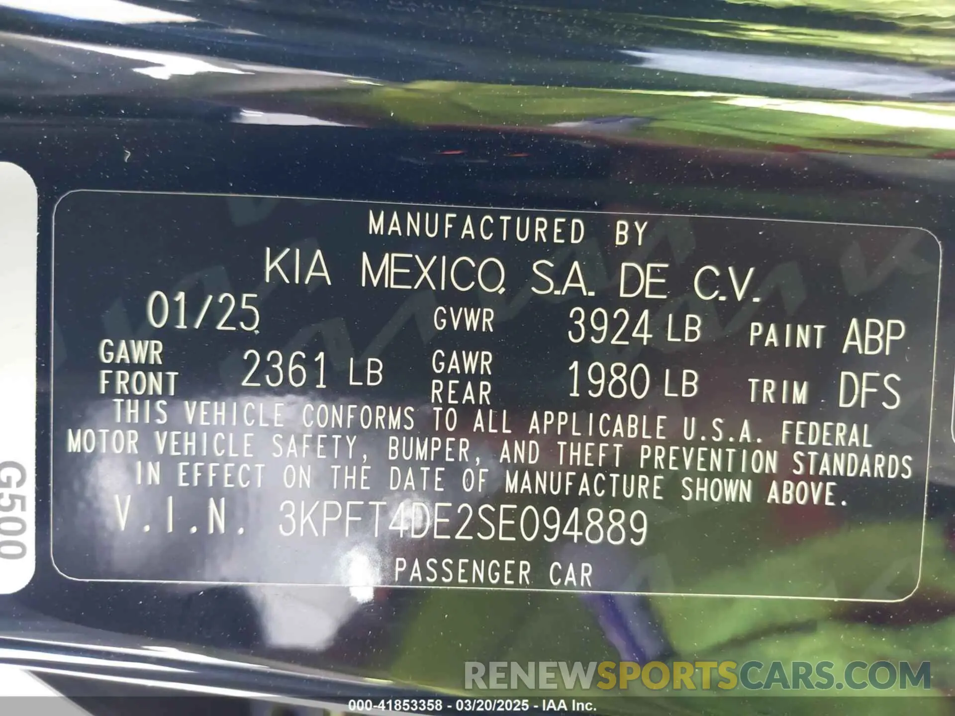 9 fotografías del automóvil dañado 3KPFT4DE2SE094889 KIA K4 2025