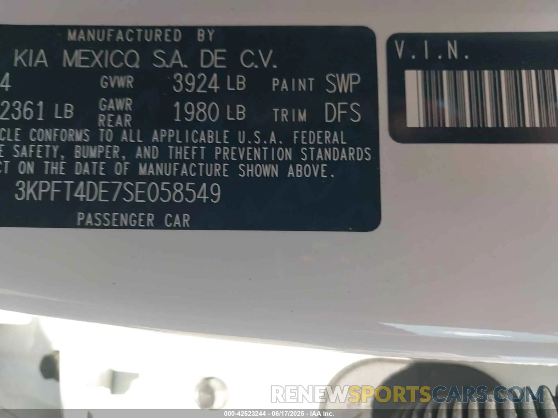 9 fotografías del automóvil dañado 3KPFT4DE7SE058549 KIA K4 2025