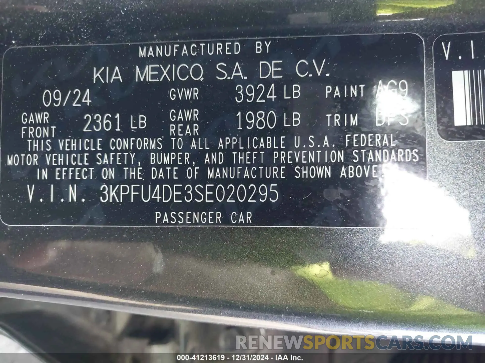 9 fotografías del automóvil dañado 3KPFU4DE3SE020295 KIA K4 2025