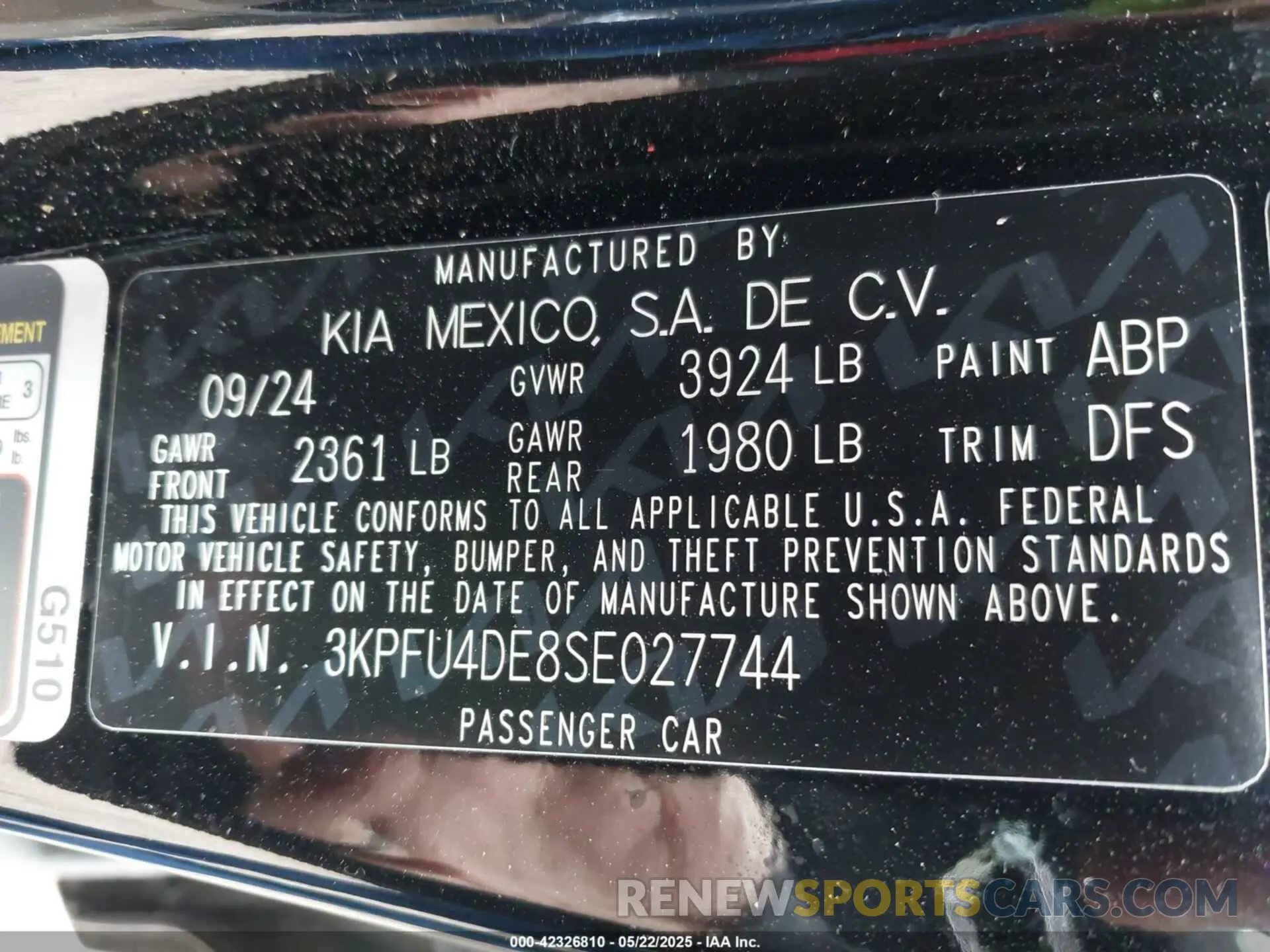 9 fotografías del automóvil dañado 3KPFU4DE8SE027744 KIA K4 2025