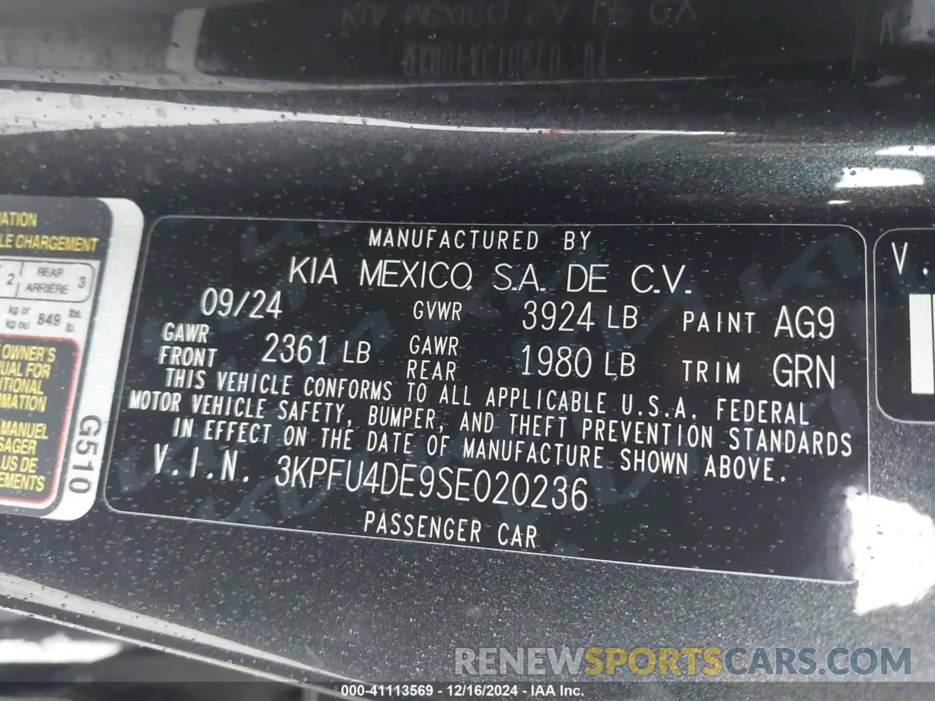 9 fotografías del automóvil dañado 3KPFU4DE9SE020236 KIA K4 2025