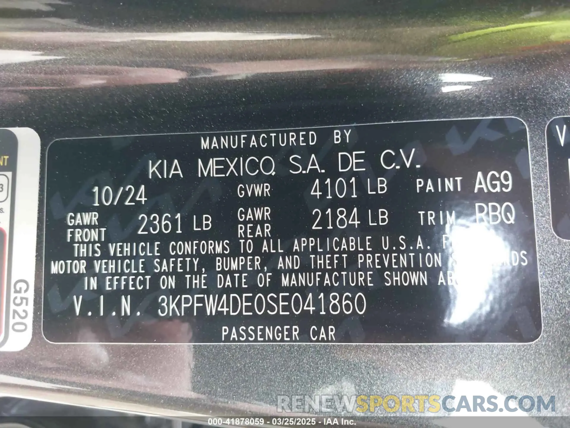 9 fotografías del automóvil dañado 3KPFW4DE0SE041860 KIA K4 2025