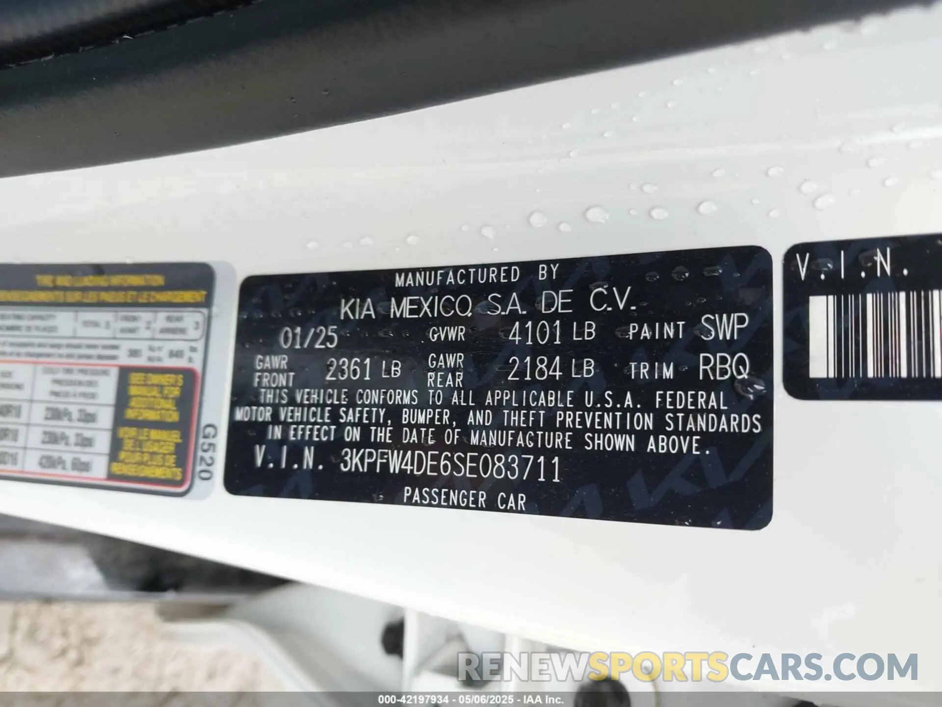 9 fotografías del automóvil dañado 3KPFW4DE6SE083711 KIA K4 2025