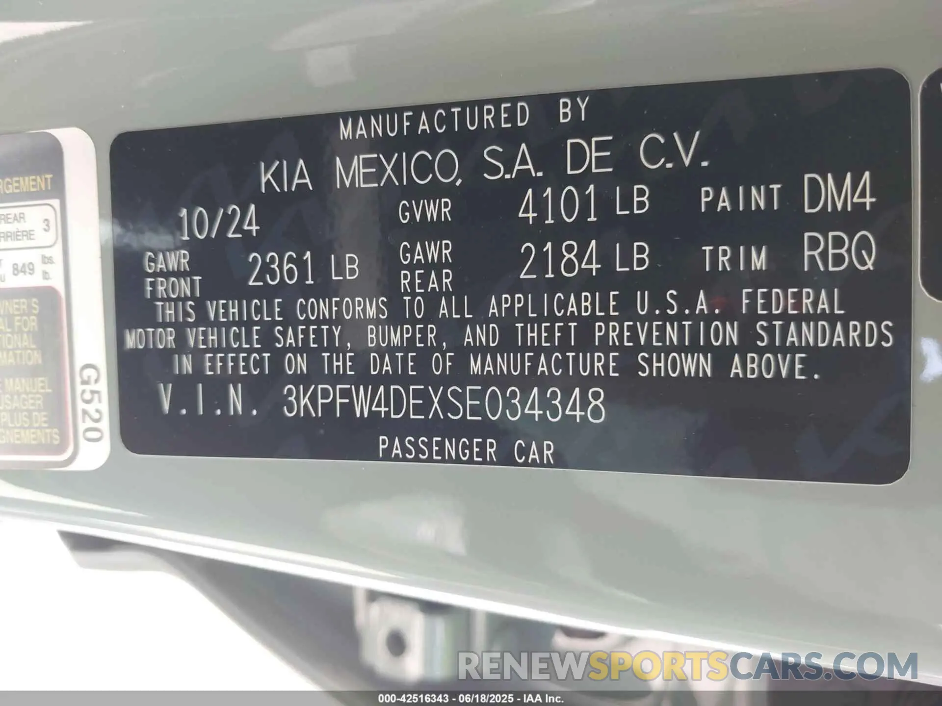 9 fotografías del automóvil dañado 3KPFW4DEXSE034348 KIA K4 2025