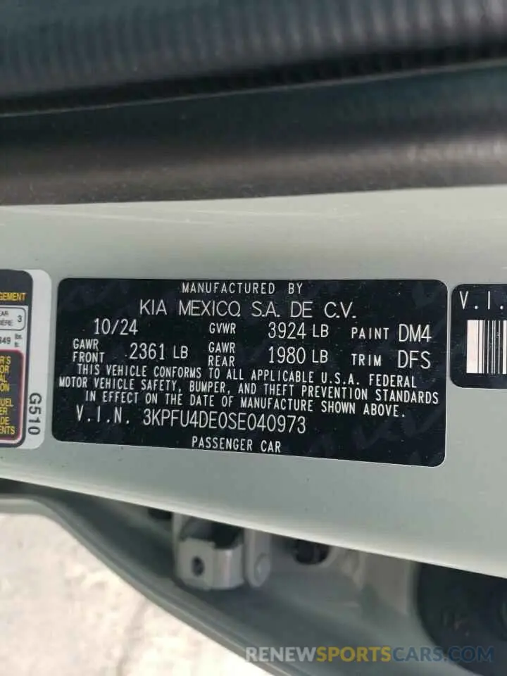 14 fotografías del automóvil dañado 3KPFU4DE0SE040973 KIA K4 EX 2025