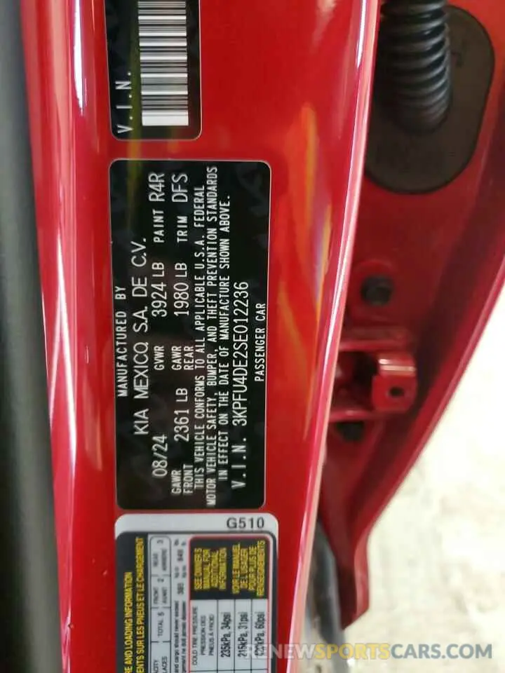 13 fotografías del automóvil dañado 3KPFU4DE2SE012236 KIA K4 EX 2025