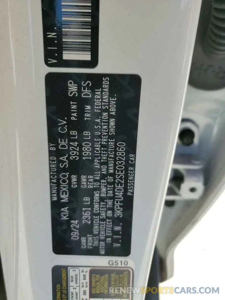 13 fotografías del automóvil dañado 3KPFU4DE2SE032860 KIA K4 EX 2025