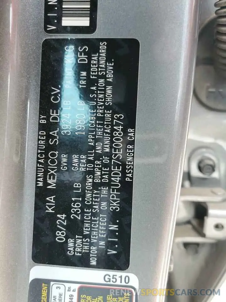 13 fotografías del automóvil dañado 3KPFU4DE7SE008473 KIA K4 EX 2025