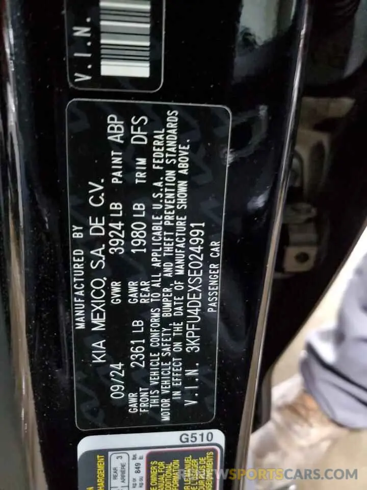12 fotografías del automóvil dañado 3KPFU4DEXSE024991 KIA K4 EX 2025