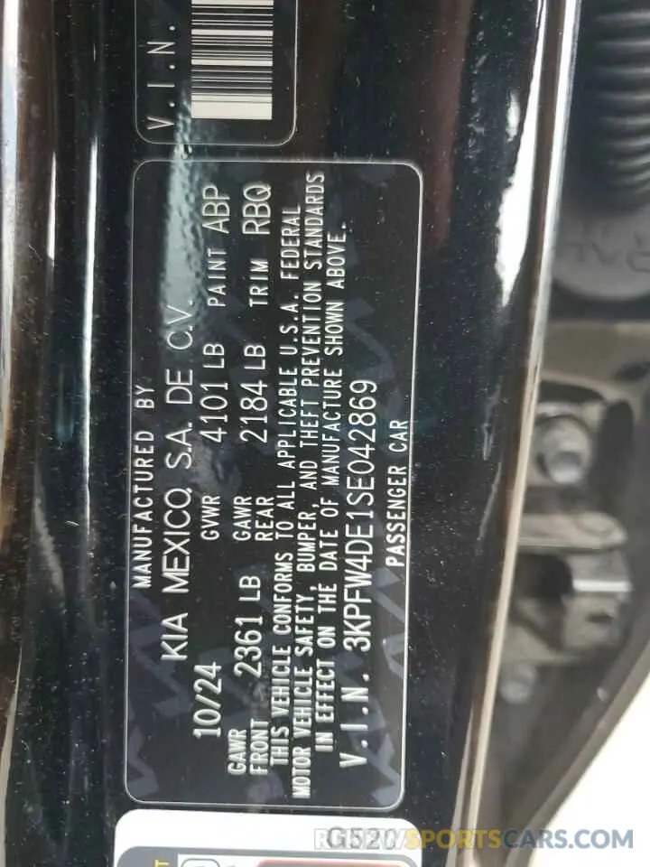12 fotografías del automóvil dañado 3KPFW4DE1SE042869 KIA K4 GT LINE 2025