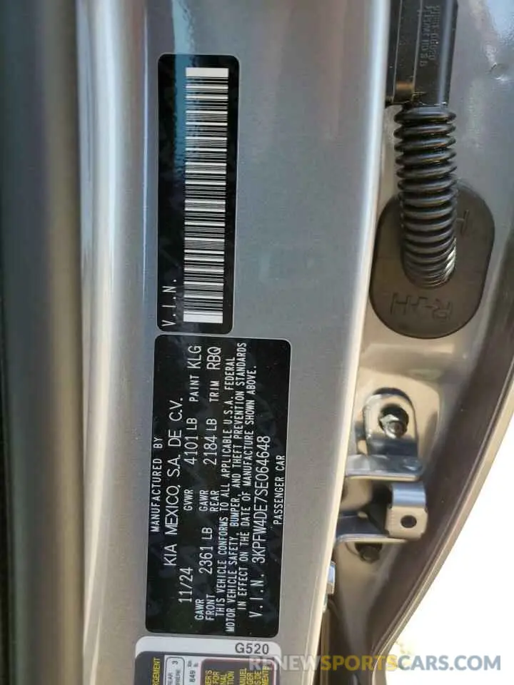 12 fotografías del automóvil dañado 3KPFW4DE7SE064648 KIA K4 GT LINE 2025