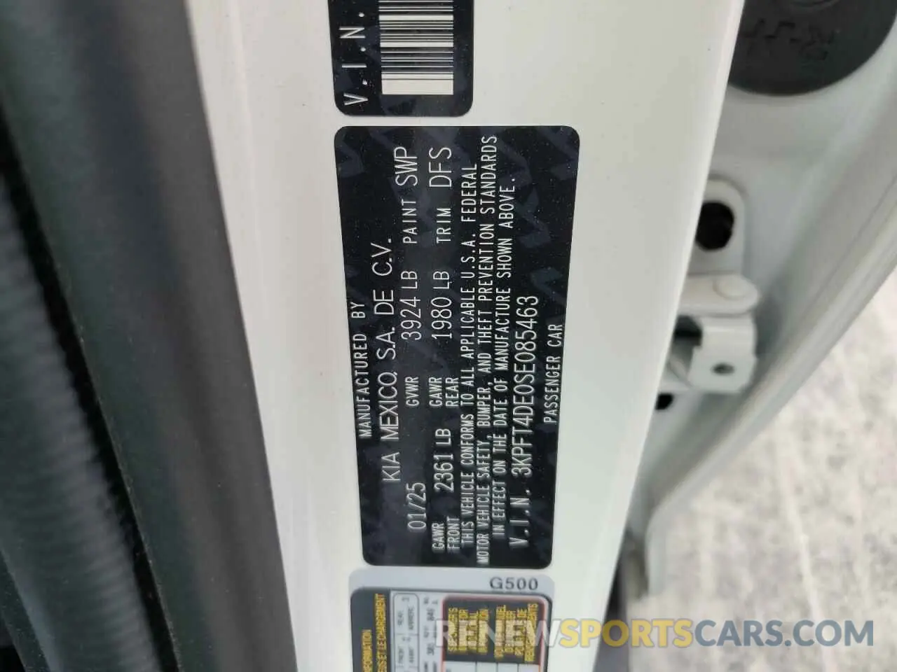 12 fotografías del automóvil dañado 3KPFT4DE0SE085463 KIA K4 LX 2025