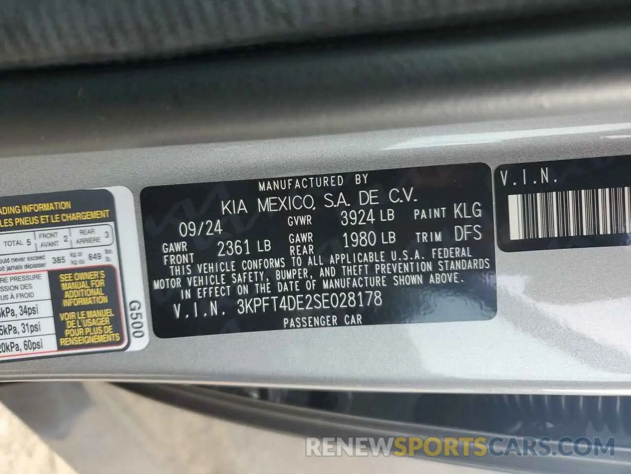 12 fotografías del automóvil dañado 3KPFT4DE2SE028178 KIA K4 LX 2025