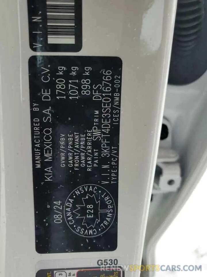 12 fotografías del automóvil dañado 3KPFT4DE3SE016766 KIA K4 LX 2025