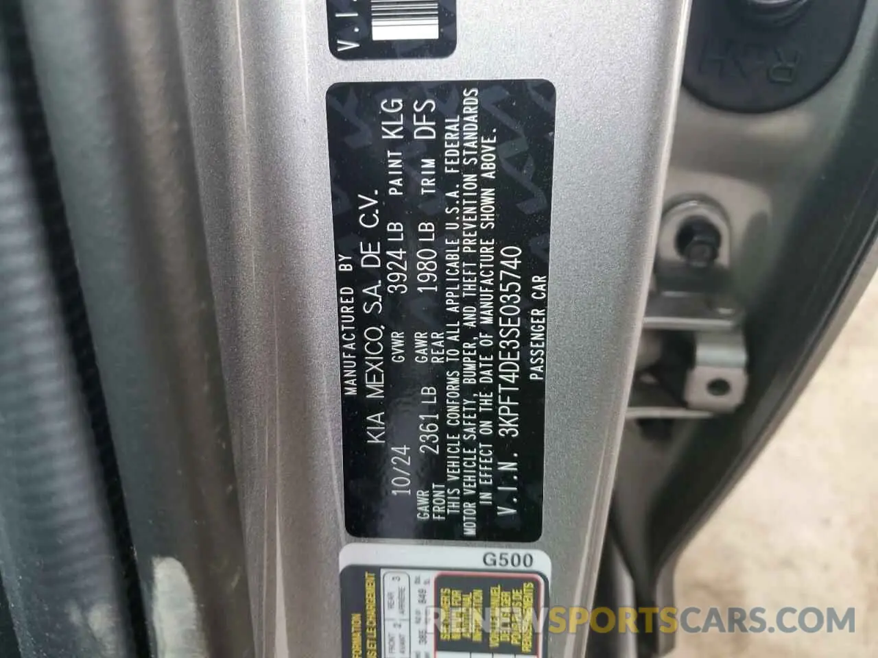 12 fotografías del automóvil dañado 3KPFT4DE3SE035740 KIA K4 LX 2025