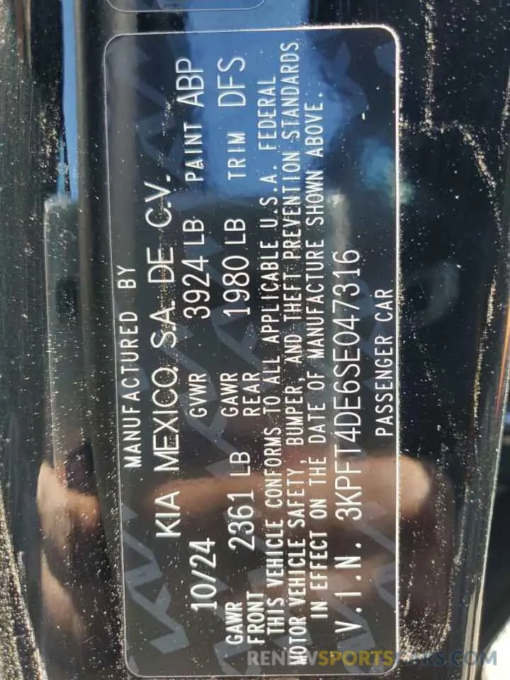 12 fotografías del automóvil dañado 3KPFT4DE6SE047316 KIA K4 LX 2025