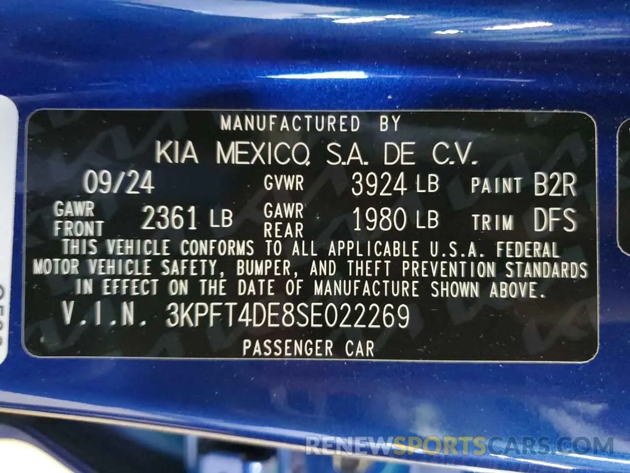 12 fotografías del automóvil dañado 3KPFT4DE8SE022269 KIA K4 LX 2025
