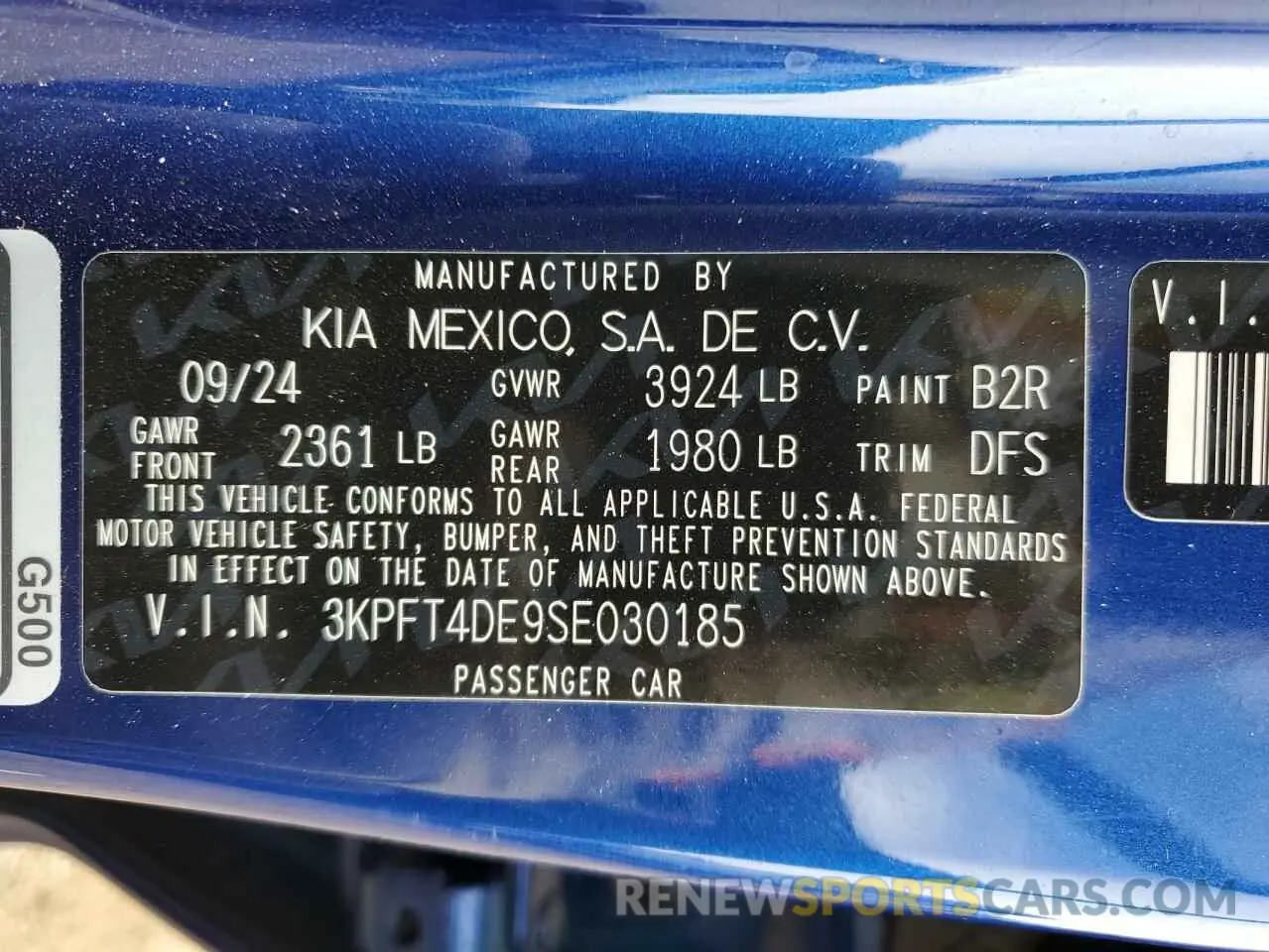 12 fotografías del automóvil dañado 3KPFT4DE9SE030185 KIA K4 LX 2025