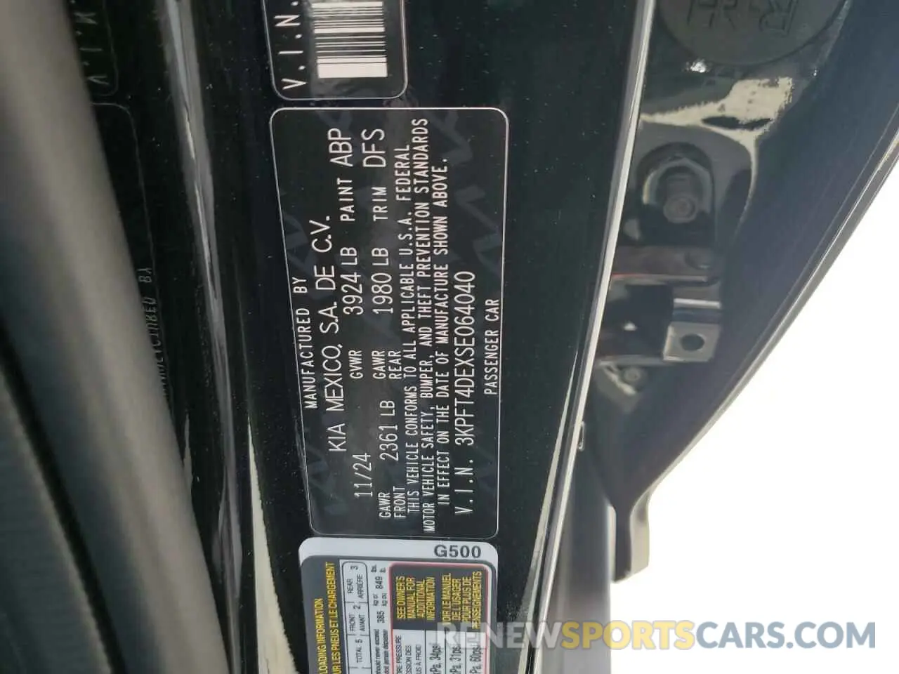 12 fotografías del automóvil dañado 3KPFT4DEXSE064040 KIA K4 LX 2025