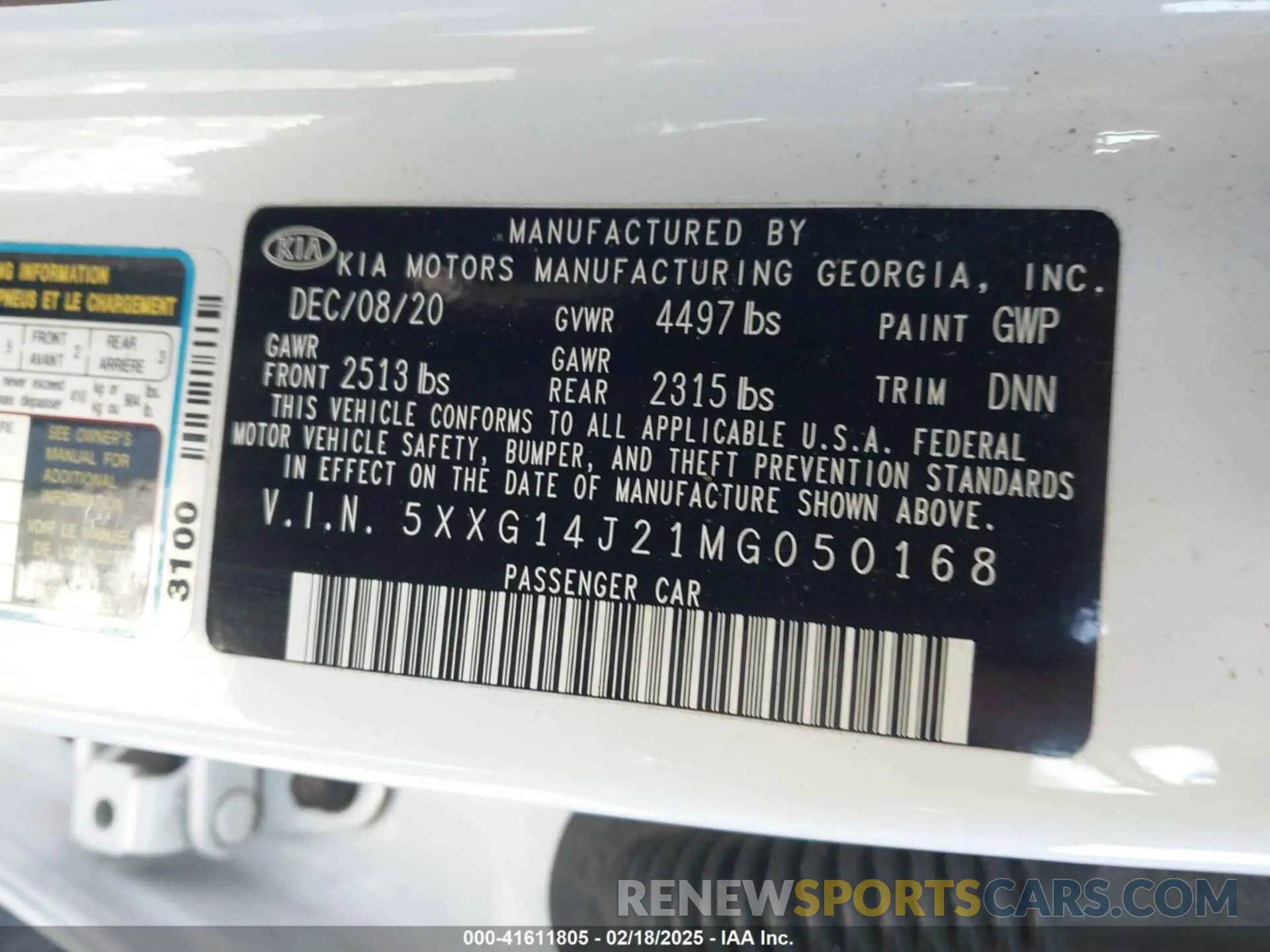 9 fotografías del automóvil dañado 5XXG14J21MG050168 KIA K5 2021