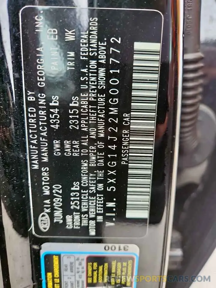 13 fotografías del automóvil dañado 5XXG14J22MG001772 KIA K5 2021
