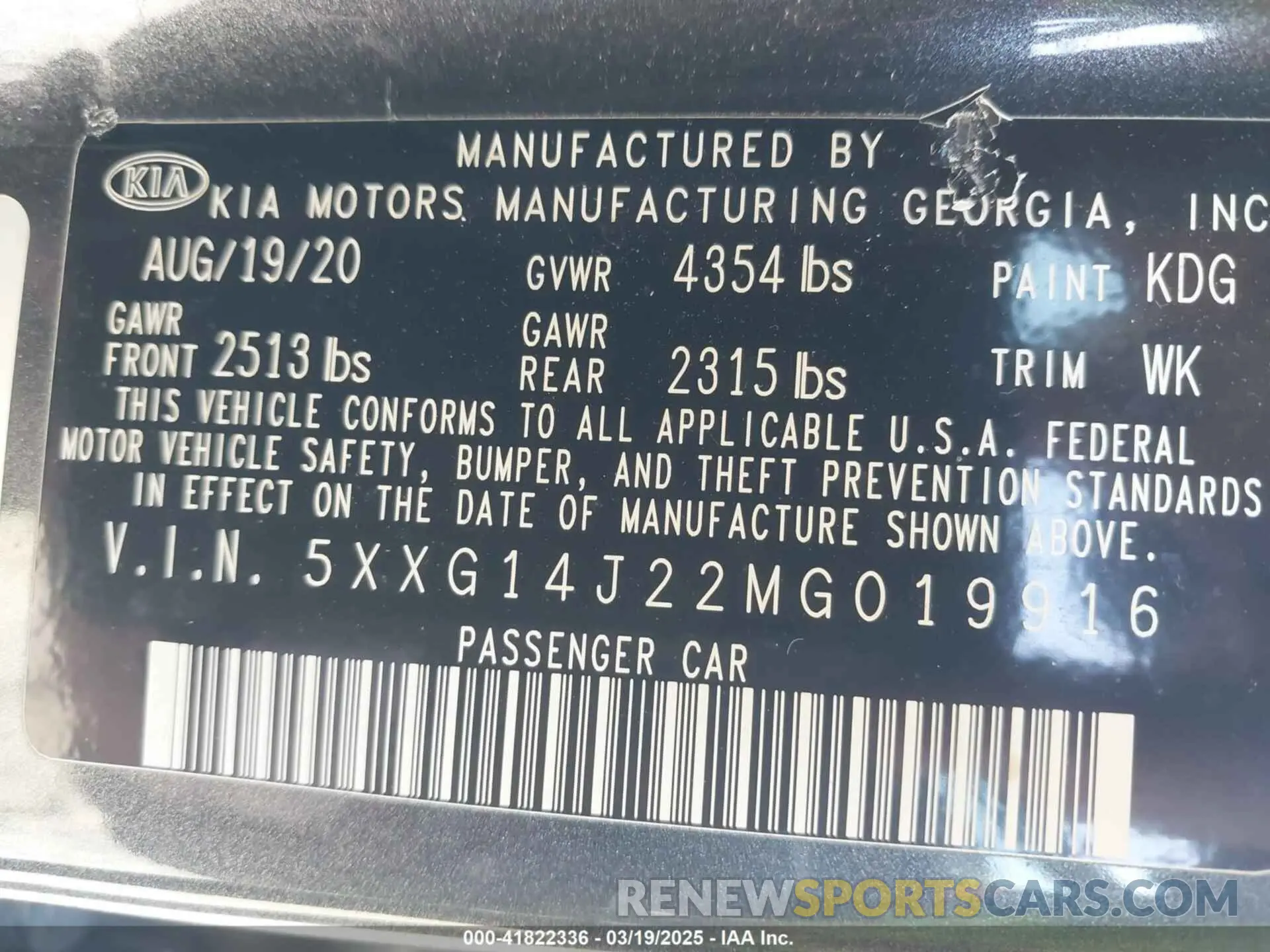 9 fotografías del automóvil dañado 5XXG14J22MG019916 KIA K5 2021