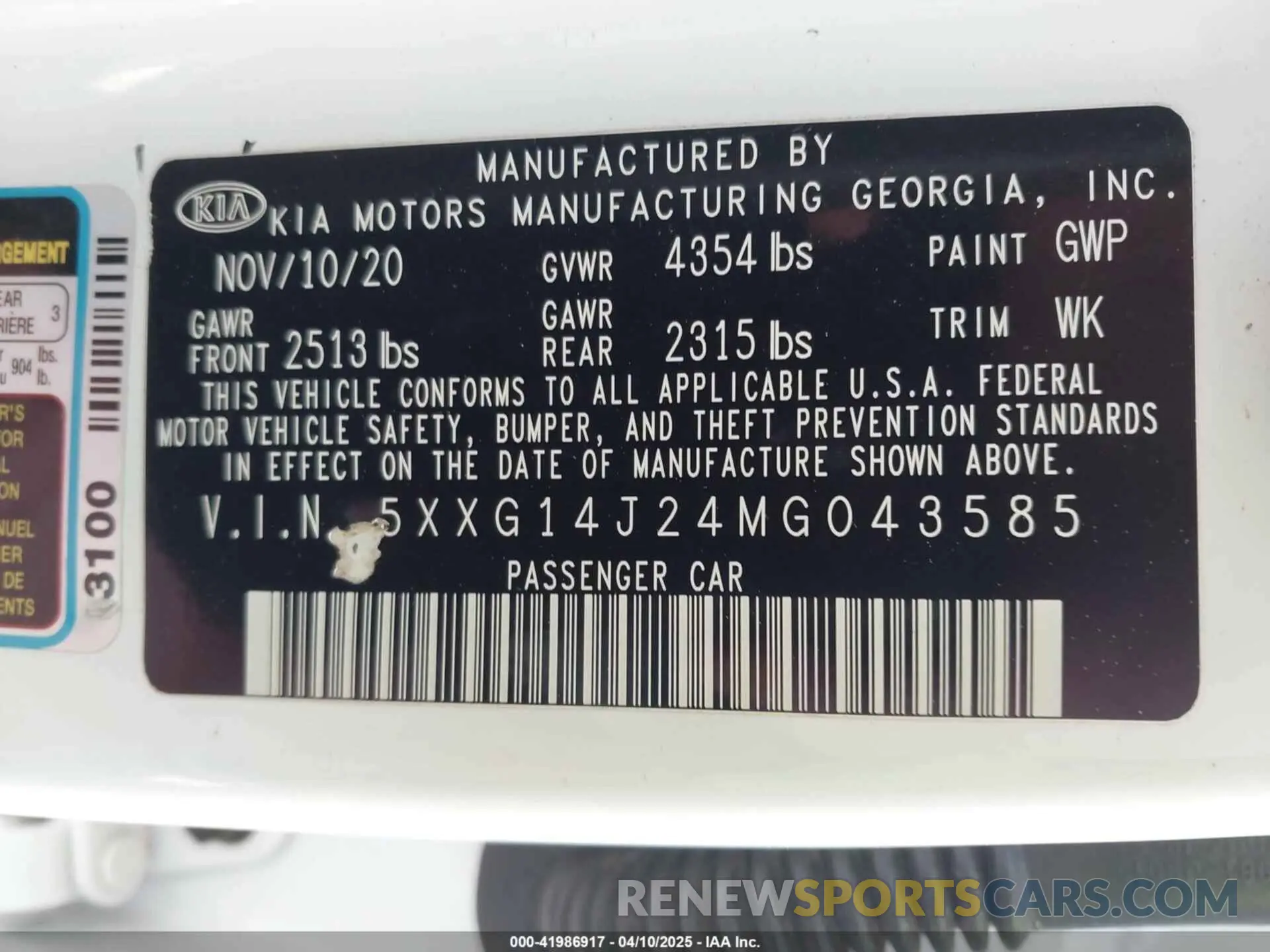 9 fotografías del automóvil dañado 5XXG14J24MG043585 KIA K5 2021