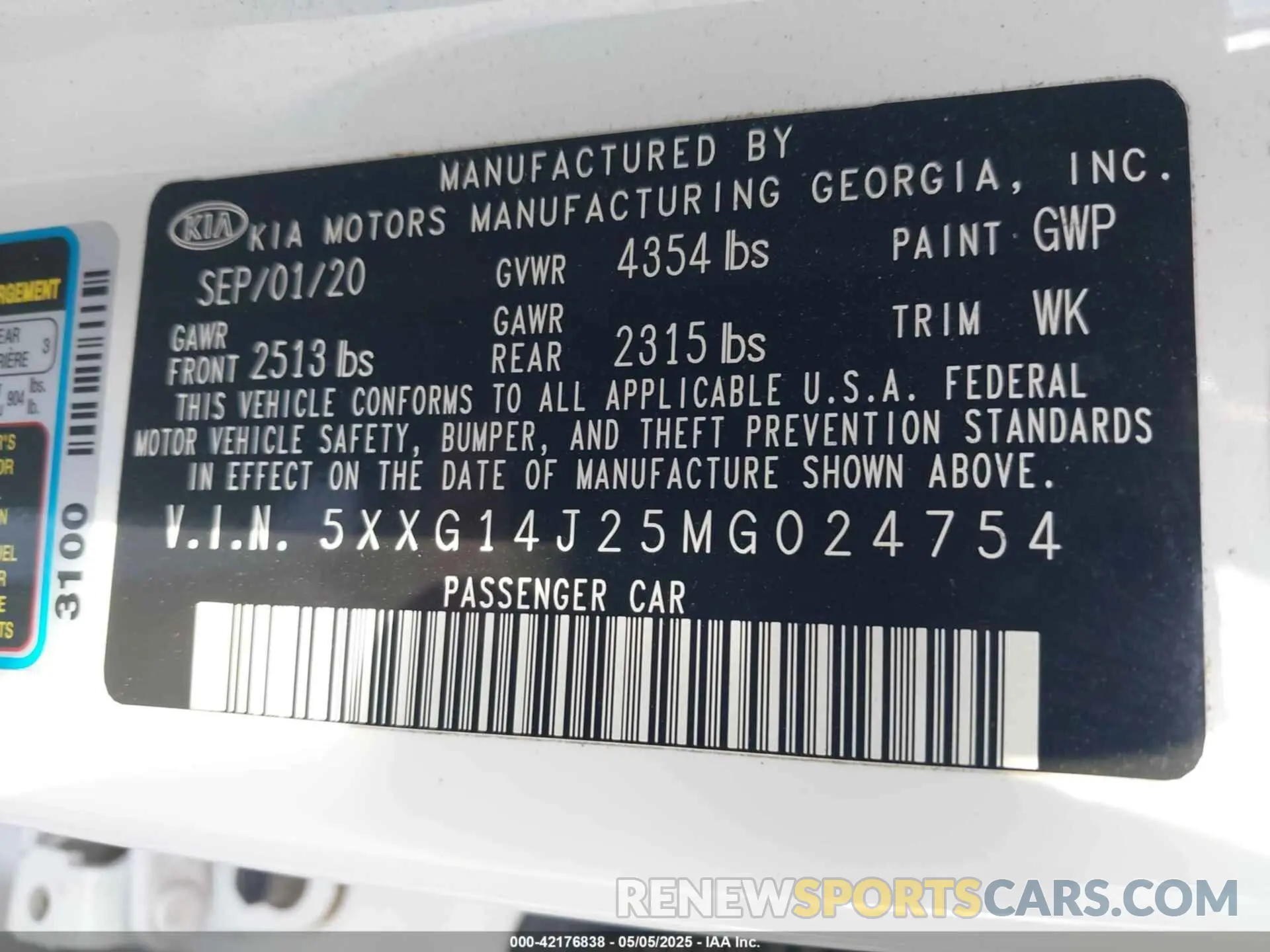 9 fotografías del automóvil dañado 5XXG14J25MG024754 KIA K5 2021