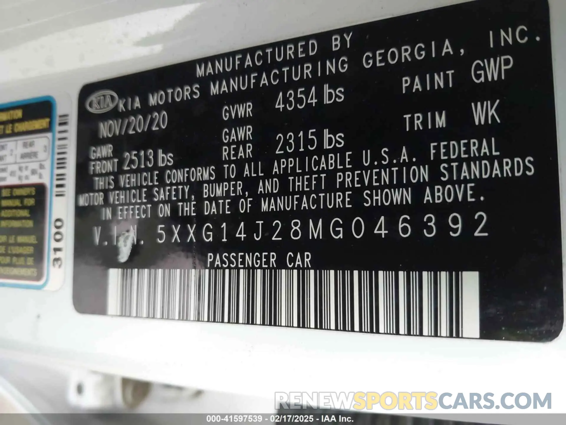 9 fotografías del automóvil dañado 5XXG14J28MG046392 KIA K5 2021