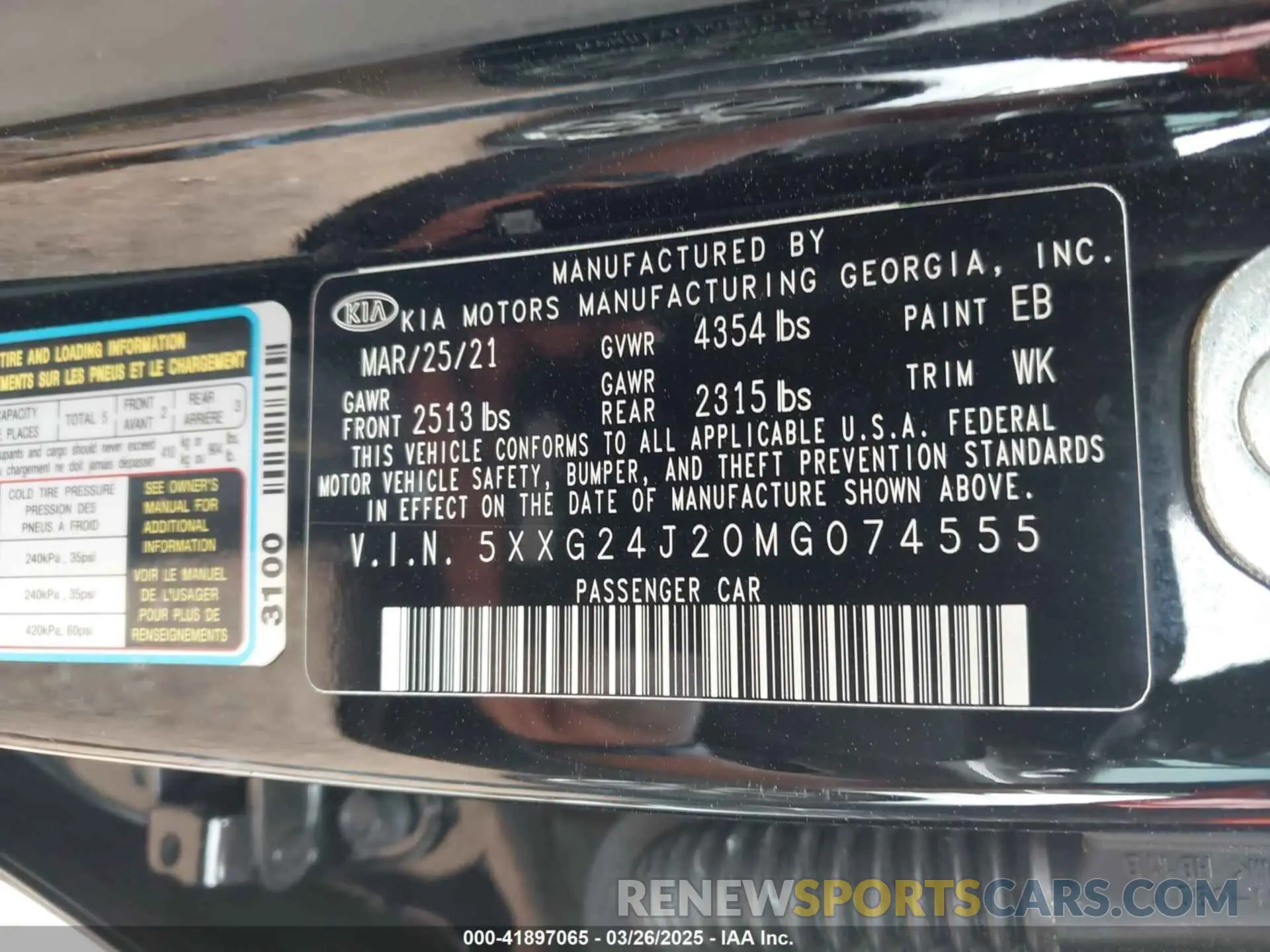 9 fotografías del automóvil dañado 5XXG24J20MG074555 KIA K5 2021