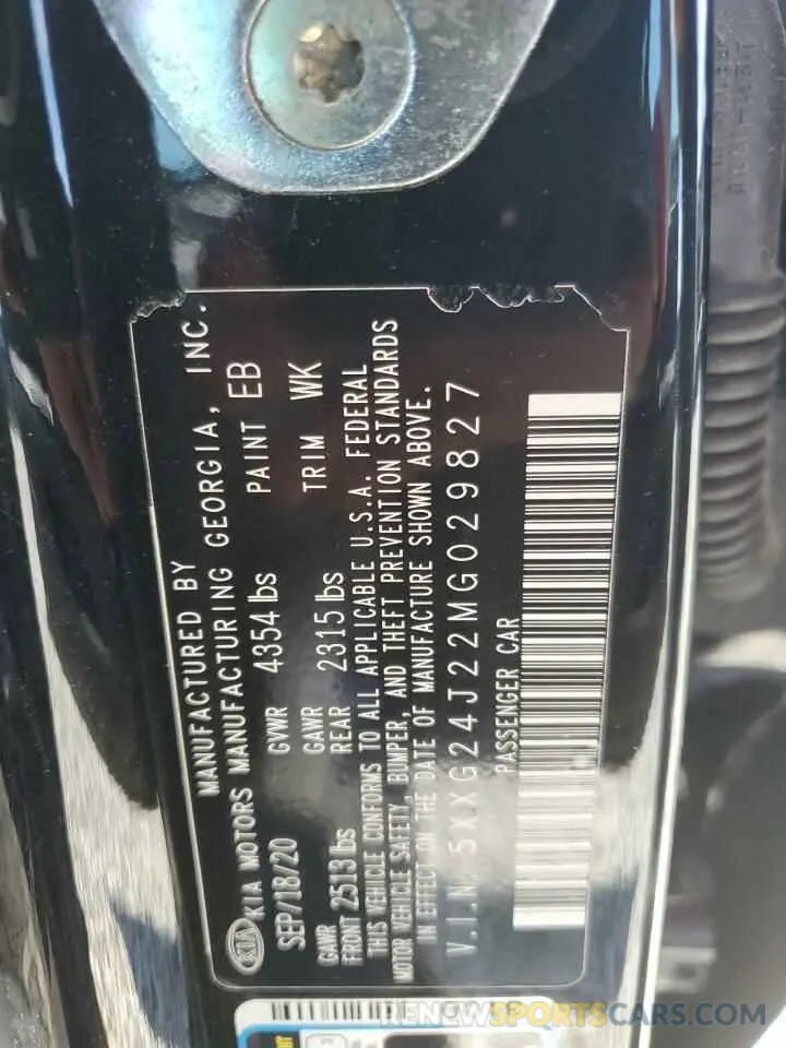 12 fotografías del automóvil dañado 5XXG24J22MG029827 KIA K5 2021