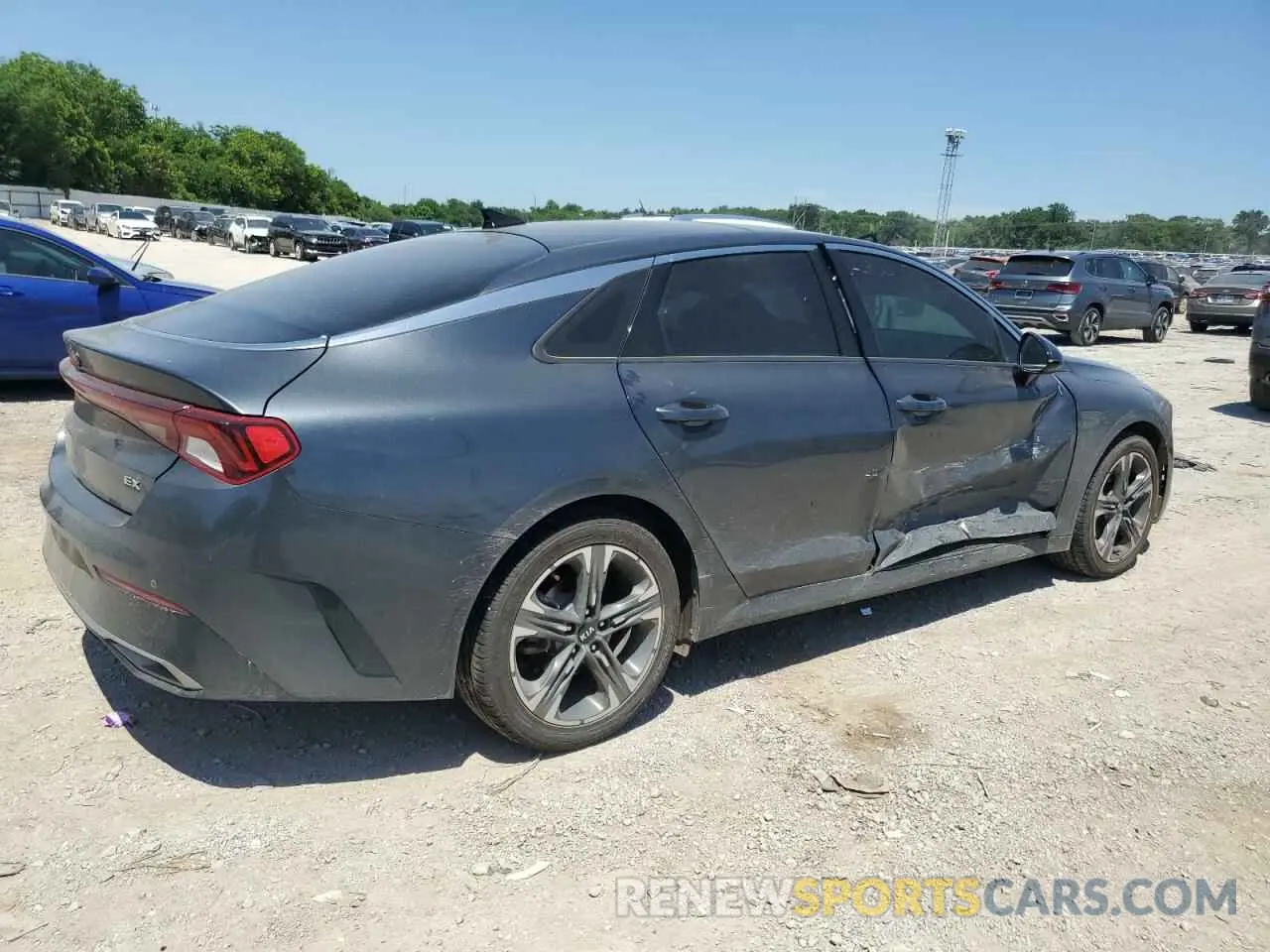 3 fotografías del automóvil dañado 5XXG34J27MG045132 KIA K5 2021