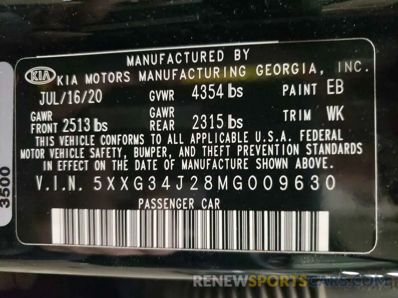 13 fotografías del automóvil dañado 5XXG34J28MG009630 KIA K5 2021
