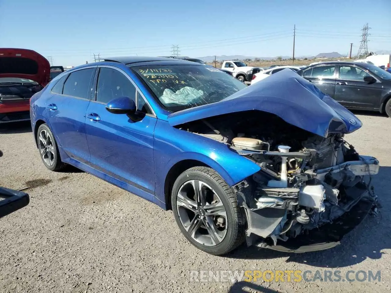 4 fotografías del automóvil dañado 5XXG34J29MG006266 KIA K5 2021