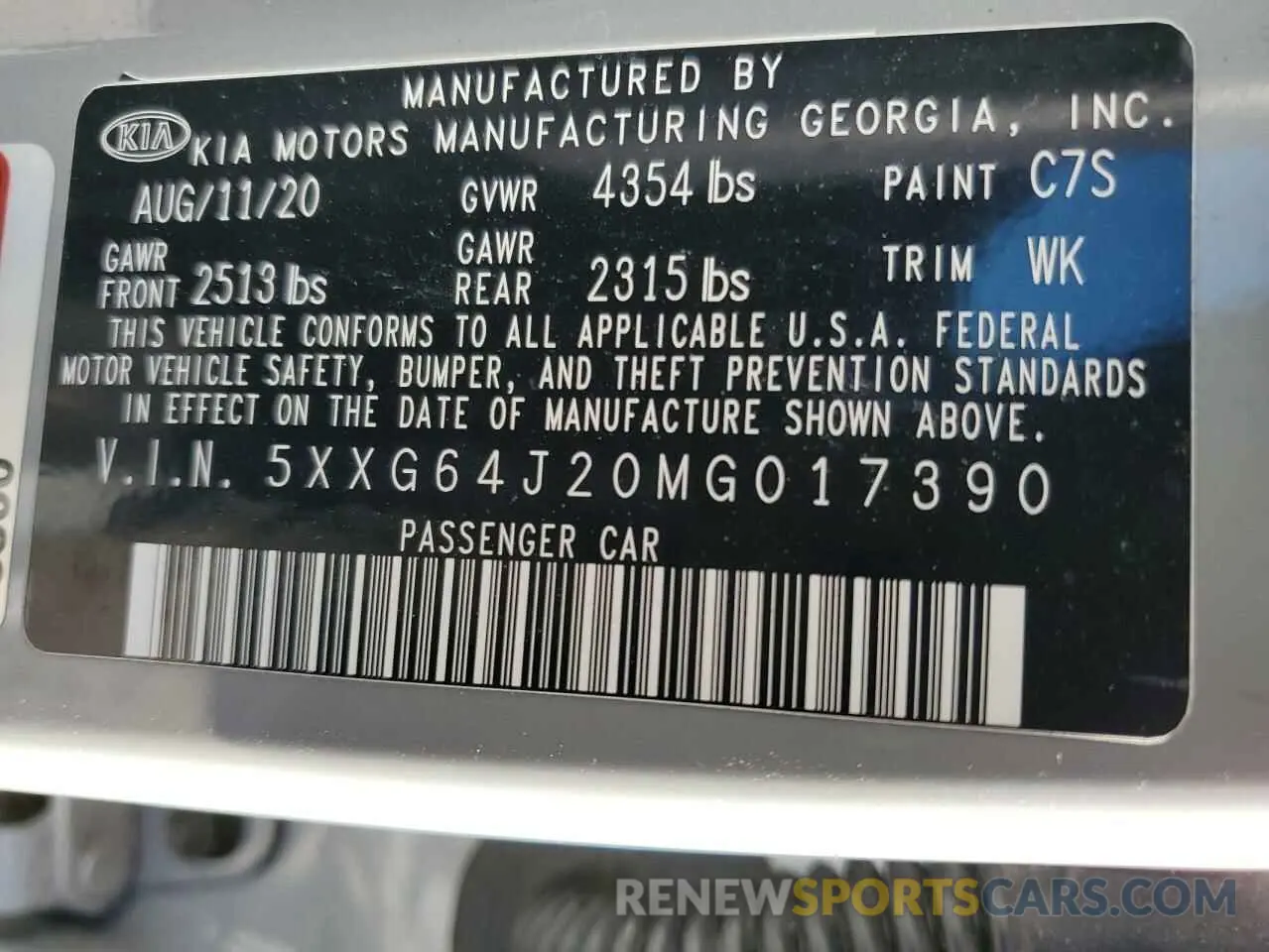 15 fotografías del automóvil dañado 5XXG64J20MG017390 KIA K5 2021