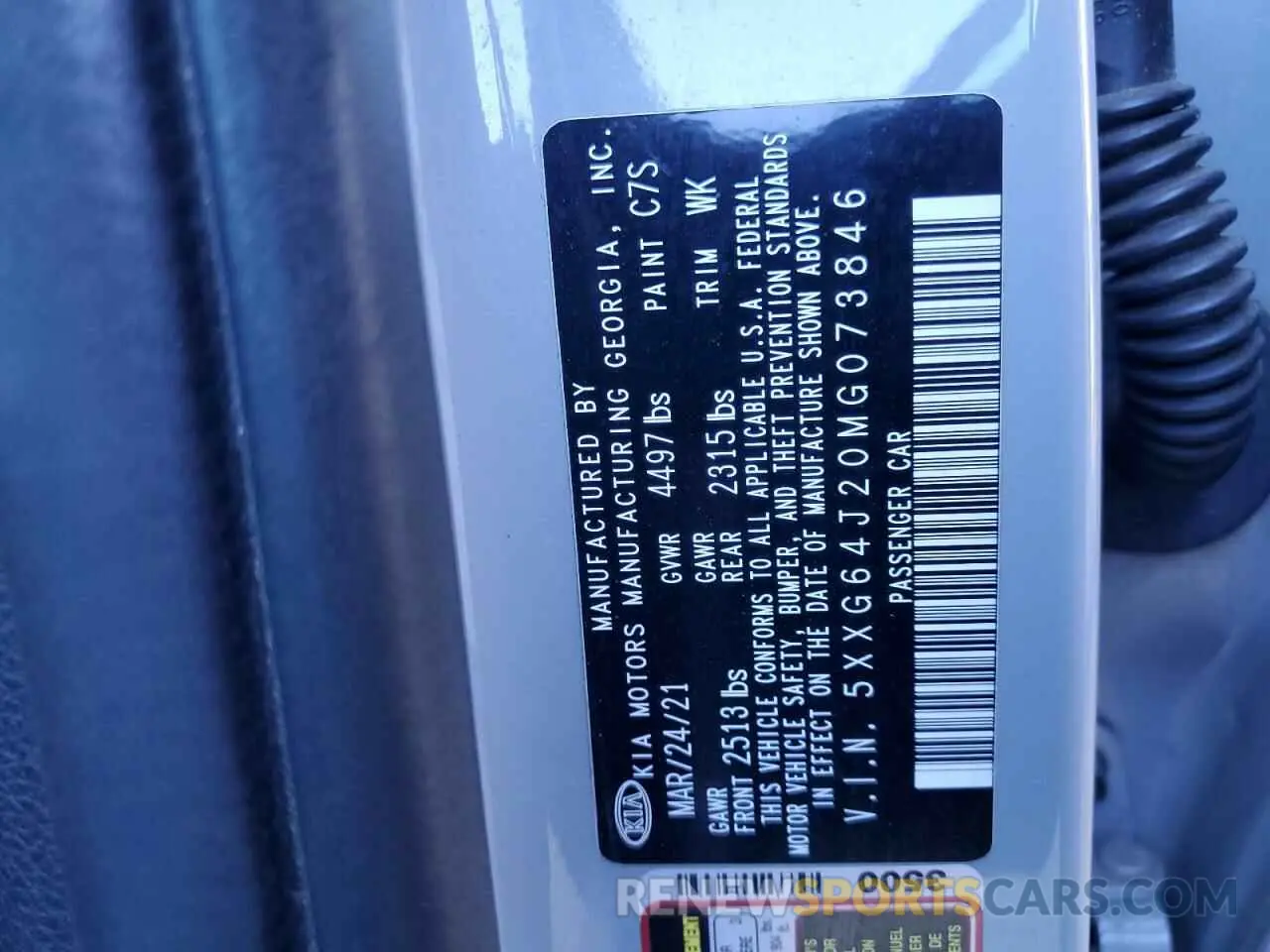 12 fotografías del automóvil dañado 5XXG64J20MG073846 KIA K5 2021