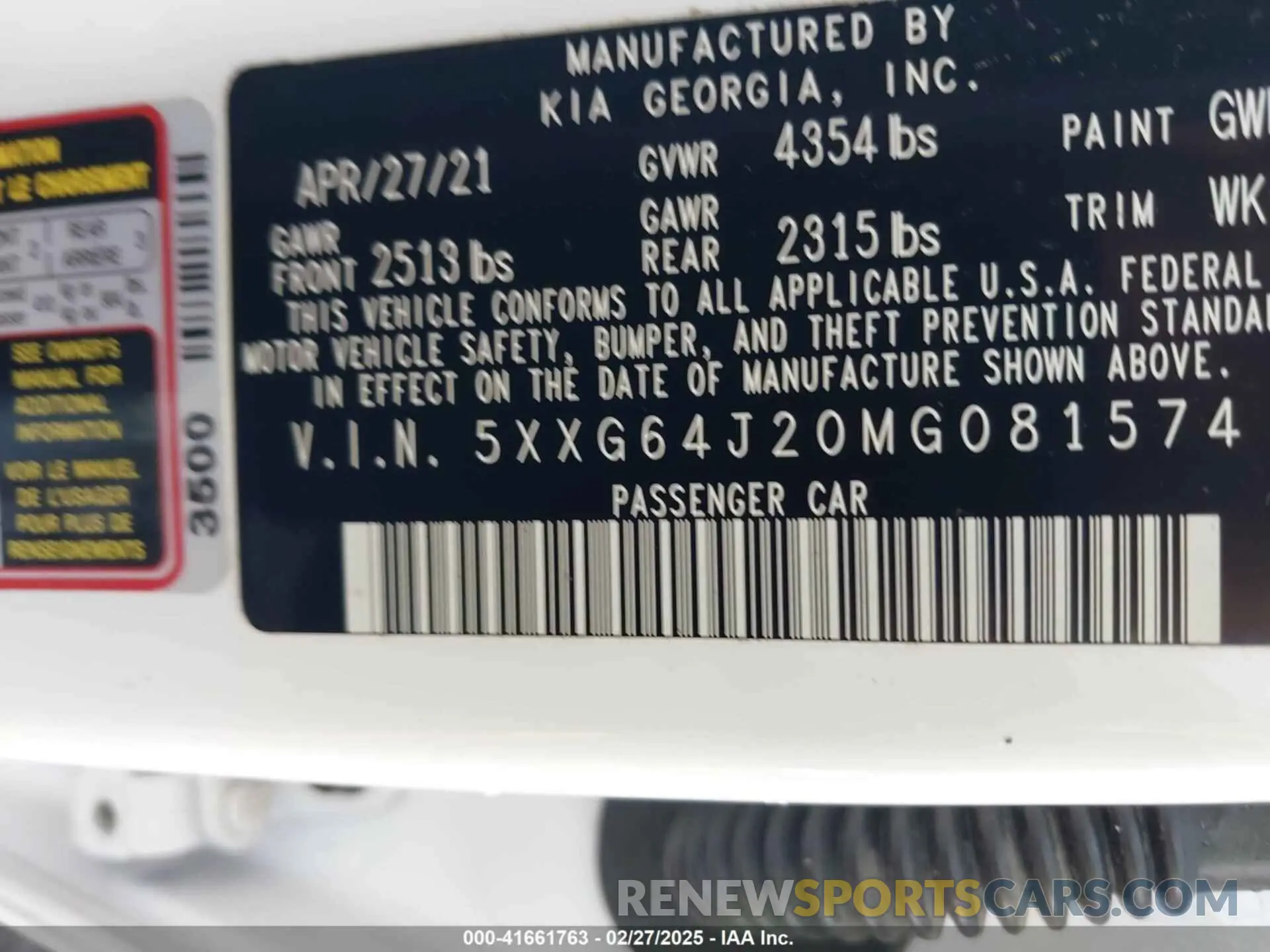 9 fotografías del automóvil dañado 5XXG64J20MG081574 KIA K5 2021