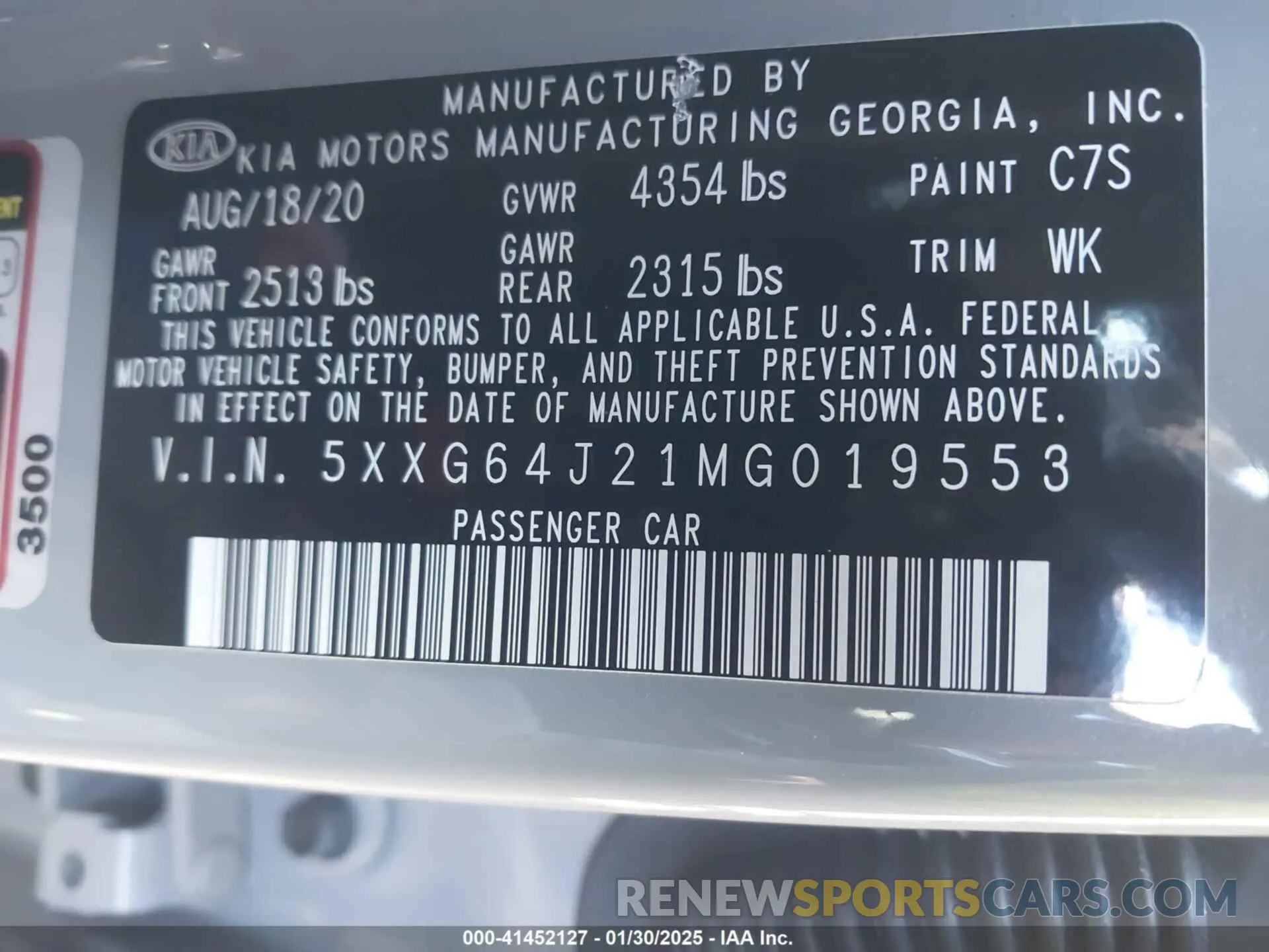 9 fotografías del automóvil dañado 5XXG64J21MG019553 KIA K5 2021