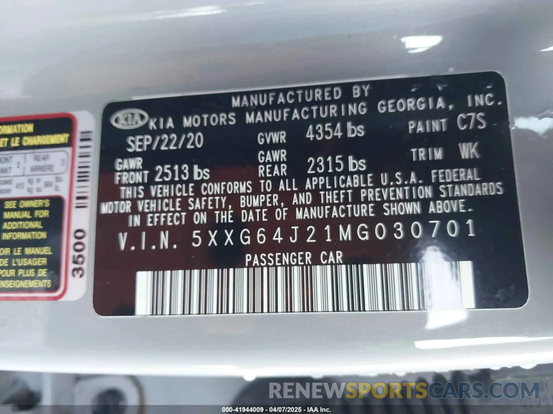 9 fotografías del automóvil dañado 5XXG64J21MG030701 KIA K5 2021