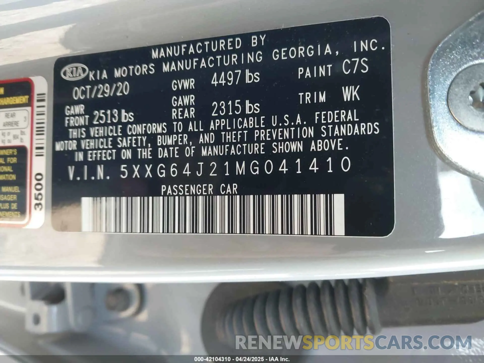 9 fotografías del automóvil dañado 5XXG64J21MG041410 KIA K5 2021