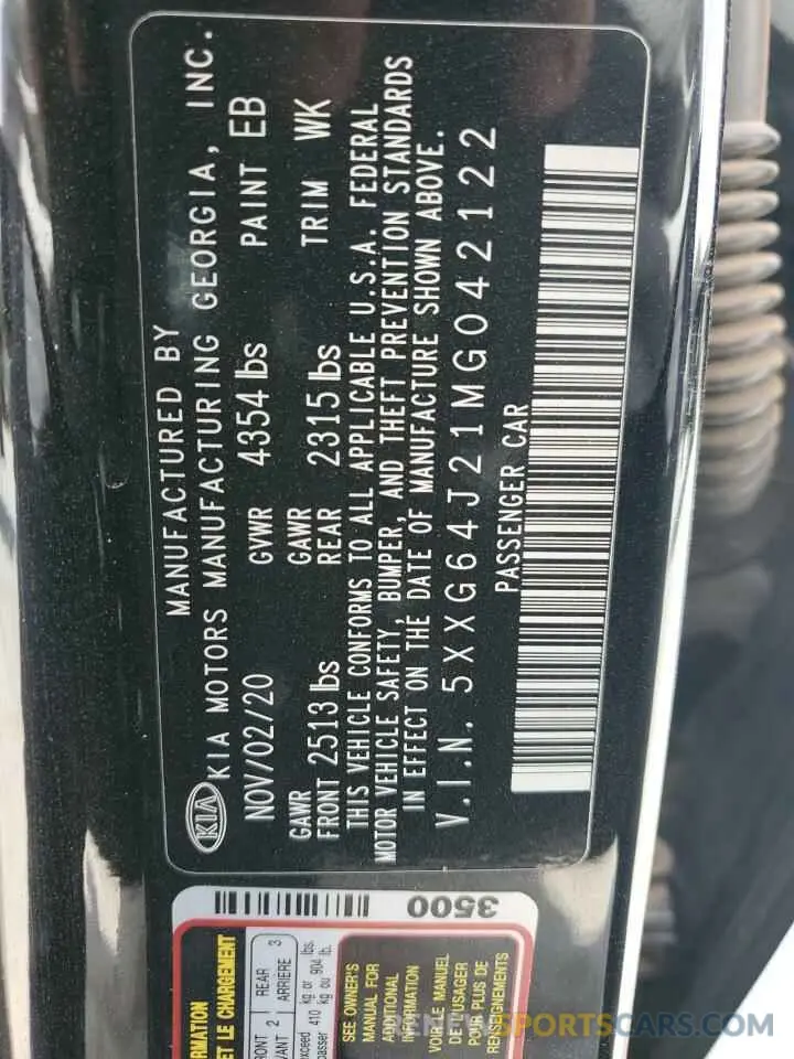 12 fotografías del automóvil dañado 5XXG64J21MG042122 KIA K5 2021