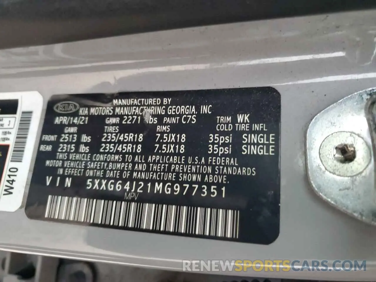 13 fotografías del automóvil dañado 5XXG64J21MG977351 KIA K5 2021