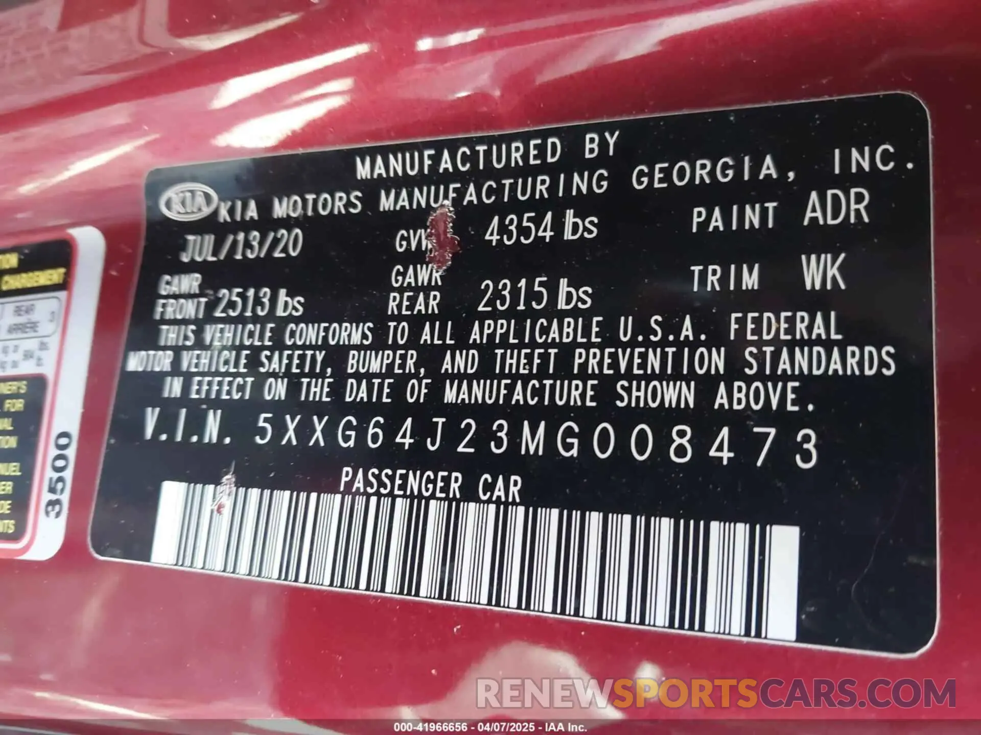 9 fotografías del automóvil dañado 5XXG64J23MG008473 KIA K5 2021