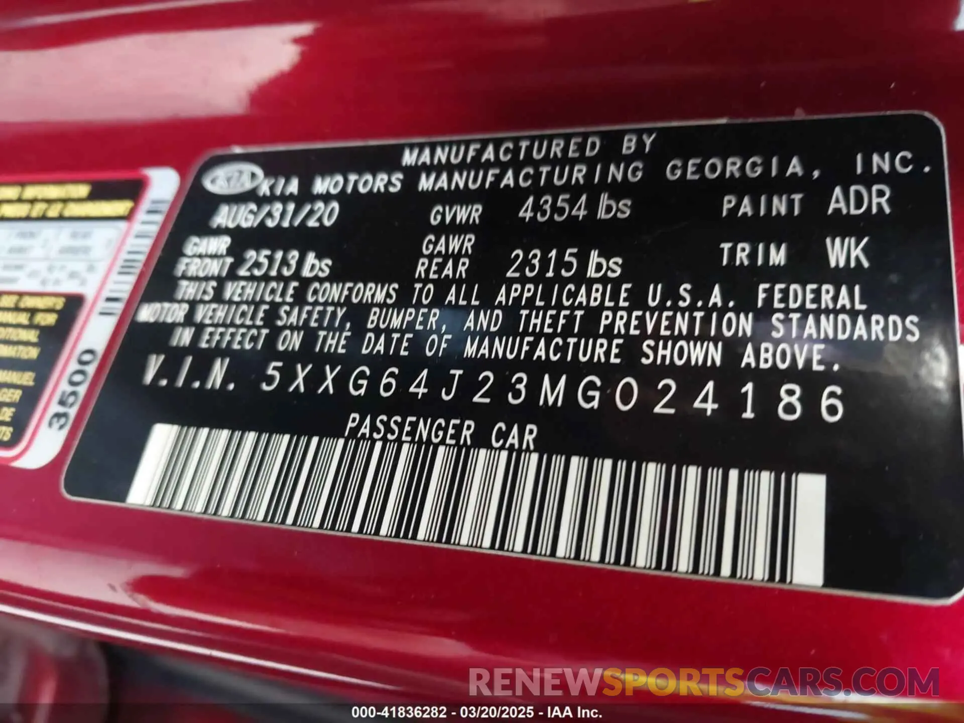 9 fotografías del automóvil dañado 5XXG64J23MG024186 KIA K5 2021