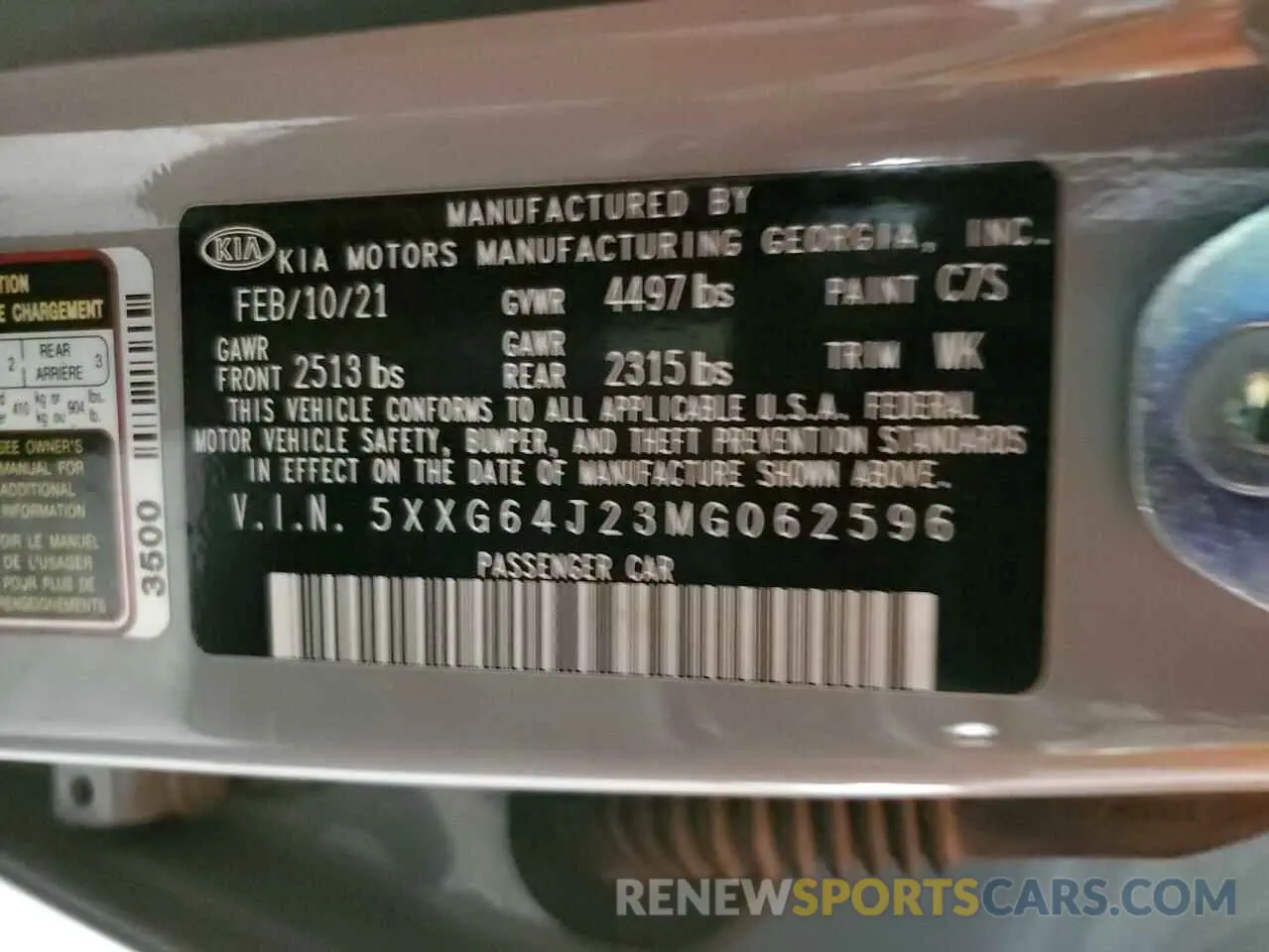 12 fotografías del automóvil dañado 5XXG64J23MG062596 KIA K5 2021