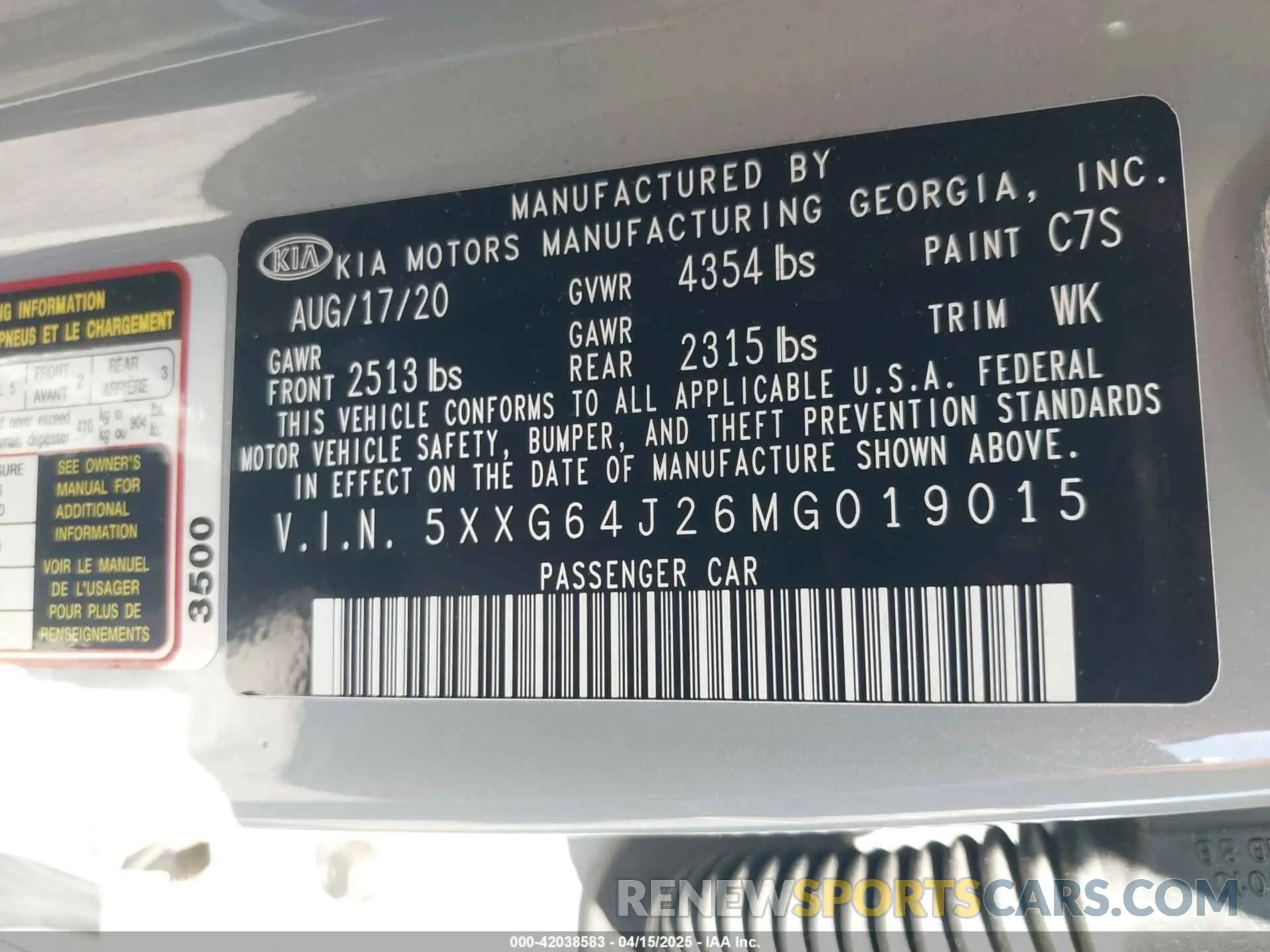 9 fotografías del automóvil dañado 5XXG64J26MG019015 KIA K5 2021