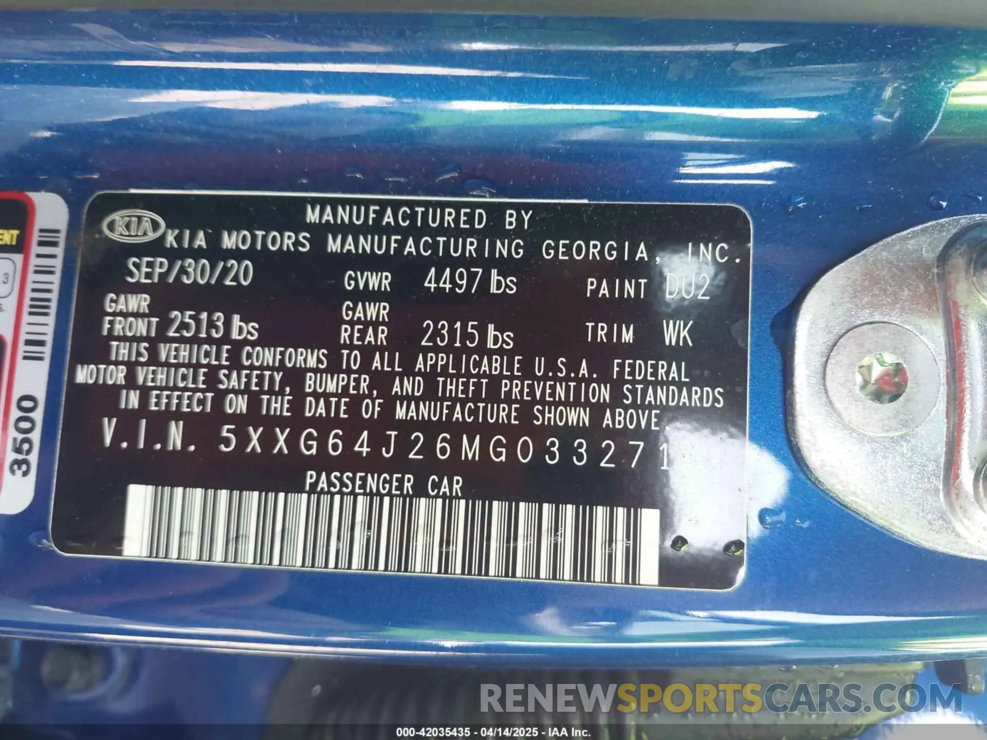 9 fotografías del automóvil dañado 5XXG64J26MG033271 KIA K5 2021